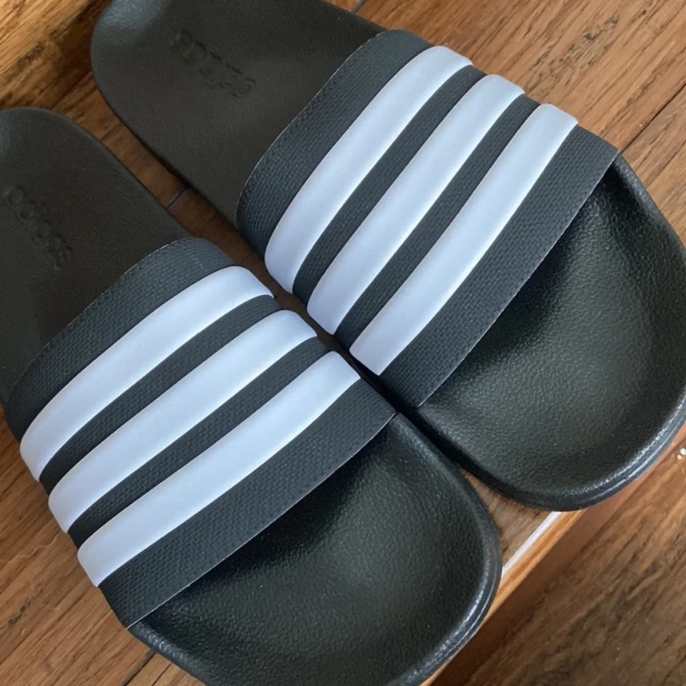 NIB Adidas slide sandals Shiny Shower NEW IN BOX light weight shine